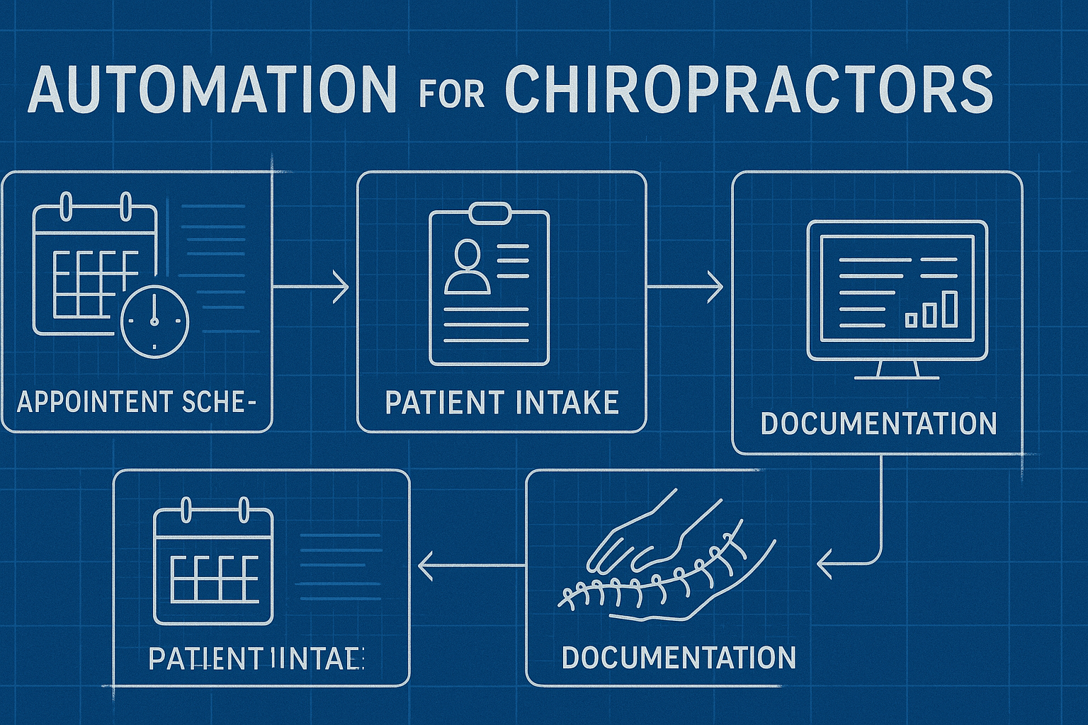 Automation for Chiropractors - workflow diagram (Design Delulu)