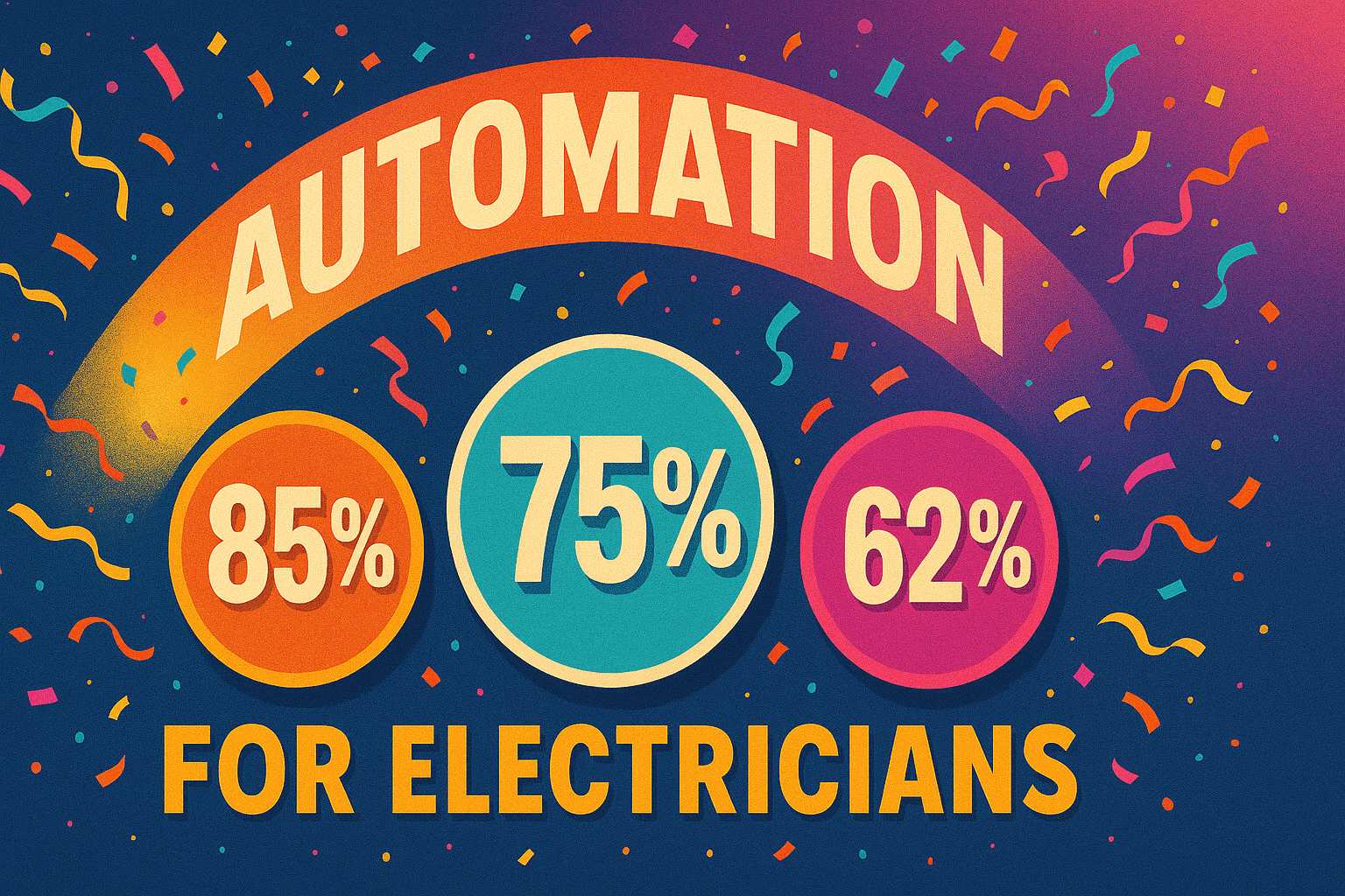 Automation for Electricians - results infographic (Design Delulu)