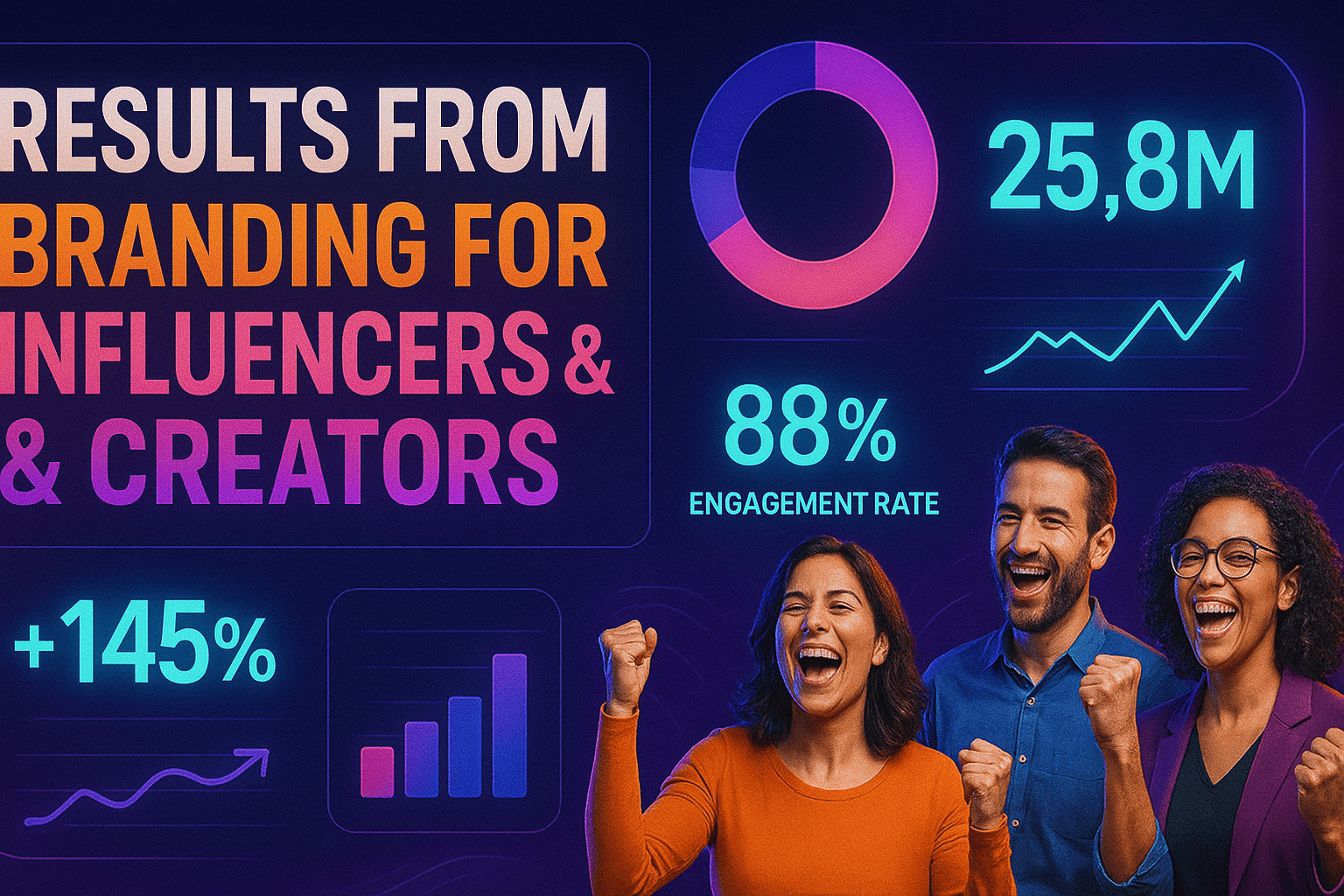 Branding for Influencers & Creators - results infographic (Design Delulu)