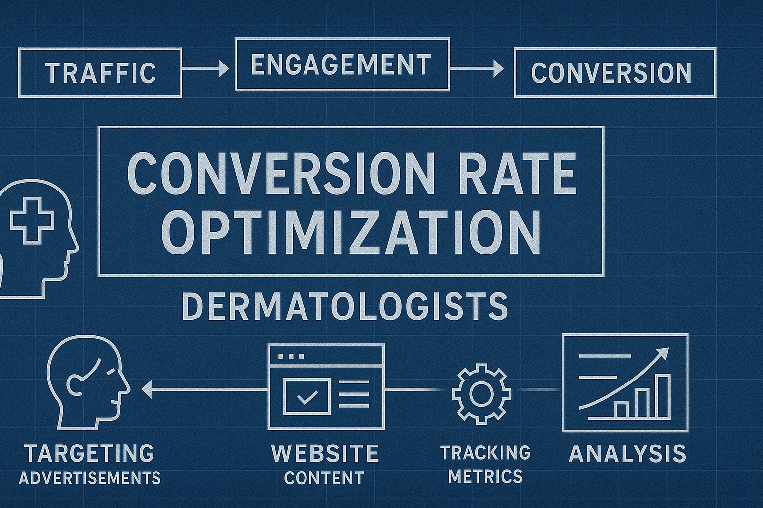Conversion Rate Optimization for Dermatologists - workflow diagram (Design Delulu)