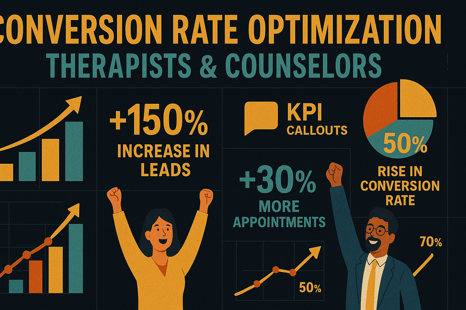 Conversion Rate Optimization for Therapists & Counselors - results infographic (Design Delulu)