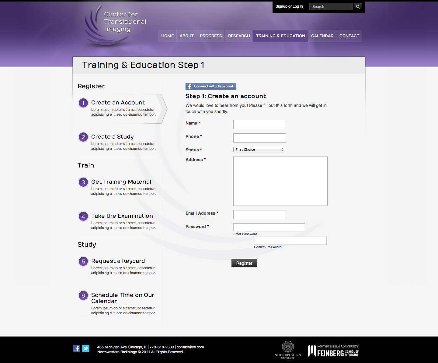 A detailed view of the CTI website interface, showing research and publication sections.