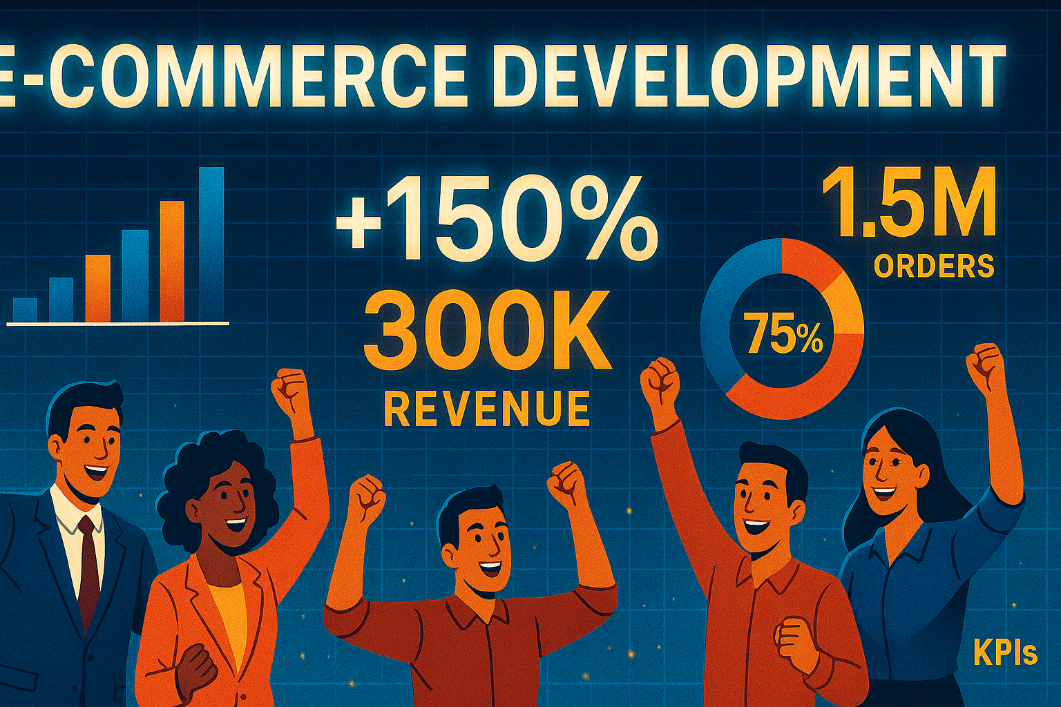 E-commerce Development for Auto Repair - results infographic (Design Delulu)