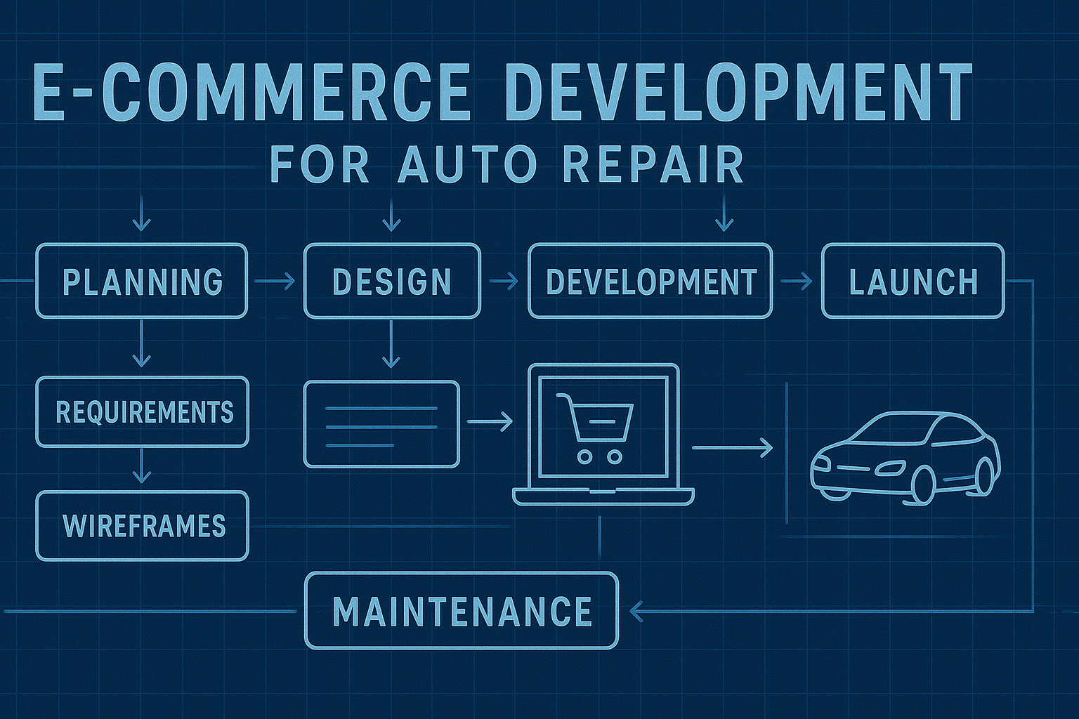 E-commerce Development for Auto Repair - workflow diagram (Design Delulu)
