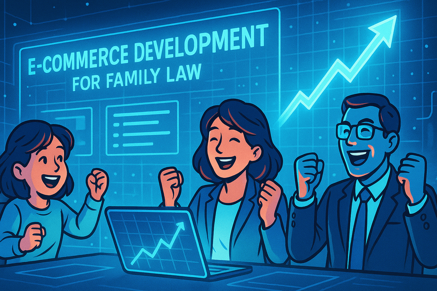 E-commerce Development for Family Law - results infographic (Design Delulu)