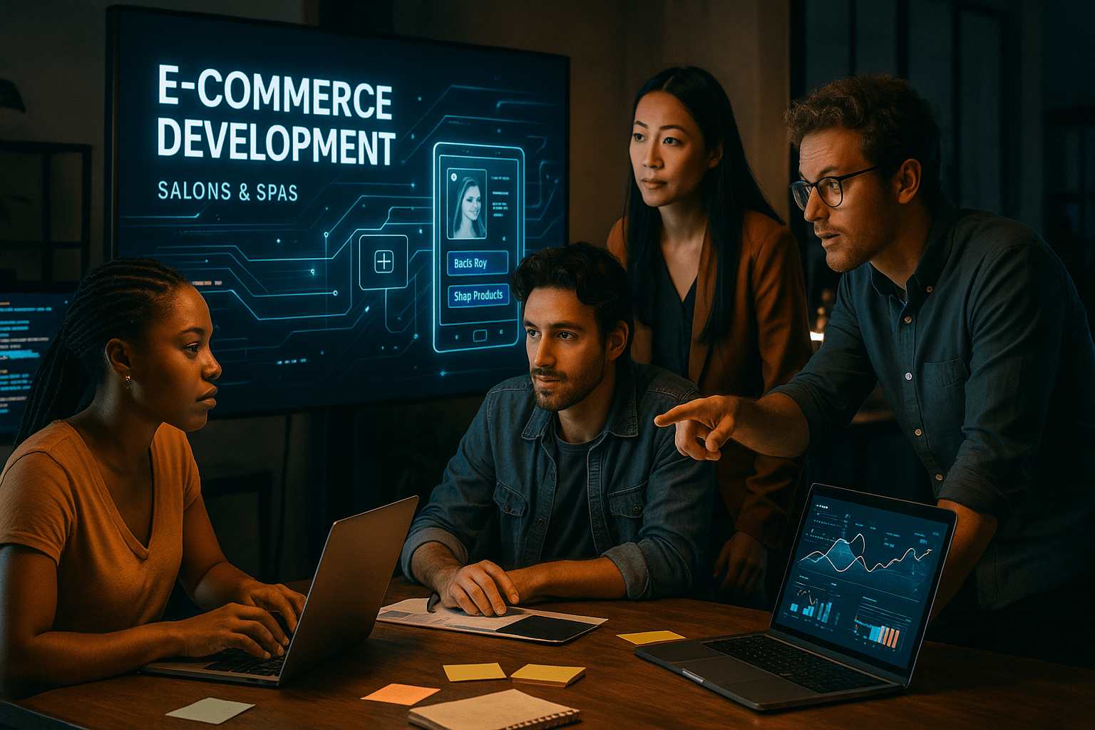 E-commerce Development for Salons & Spas - workflow diagram (Design Delulu)