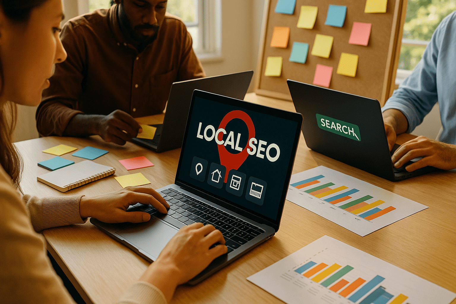 Local SEO for Electronics Retail - workflow diagram (Design Delulu)