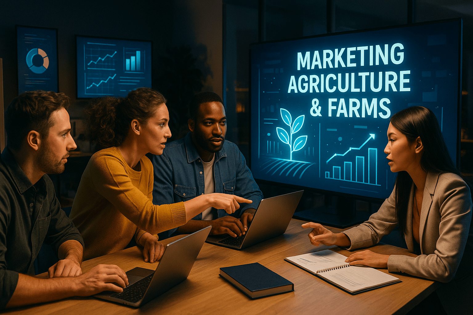 Marketing for Agriculture & Farms - workflow diagram (Design Delulu)