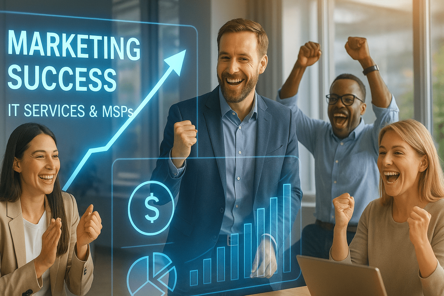 Marketing for IT Services & MSPs - results infographic (Design Delulu)