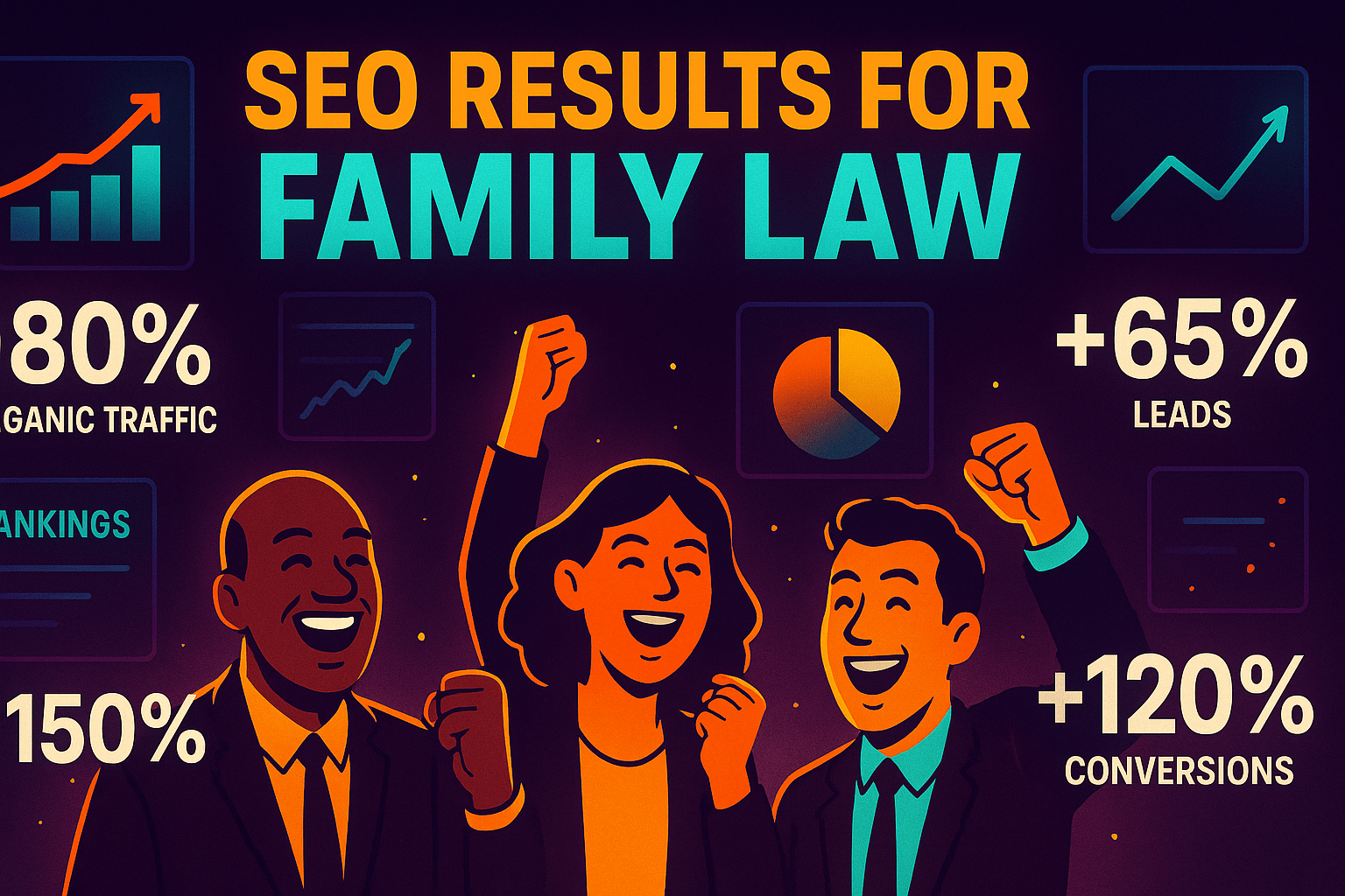 SEO Services for Family Law - results infographic (Design Delulu)