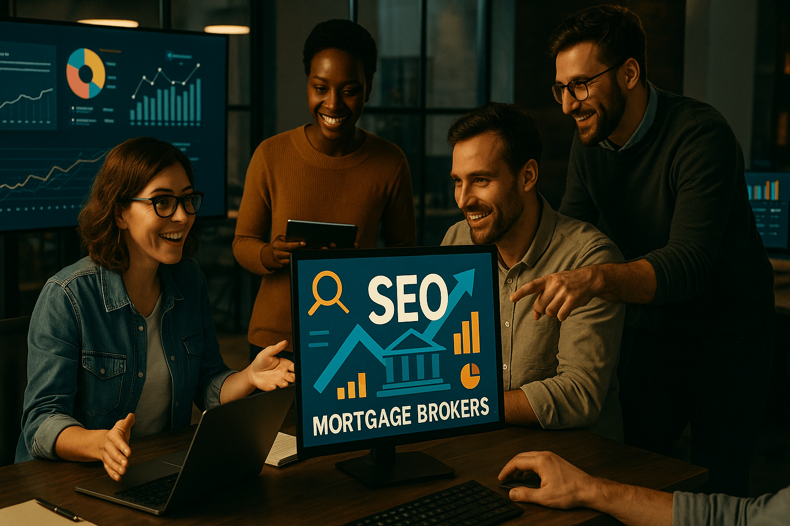 SEO Services for Mortgage Brokers - workflow diagram (Design Delulu)