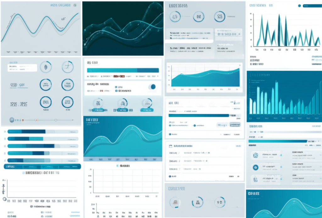 A collage of modern website UI components, representing an AI web design concept generator.